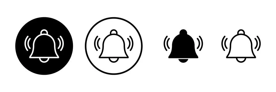 Bell Icon vector illustration. Notification sign and symbol for web site desi Illustrazione stock