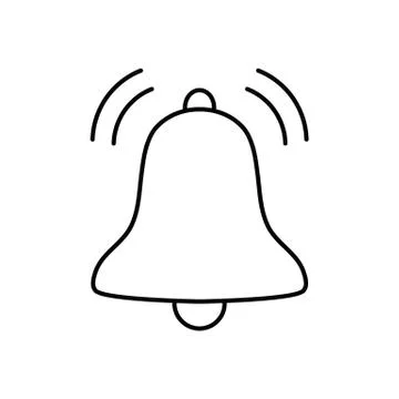 Bell icon vector line style Stock Illustration