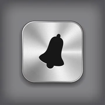 Bell icon - vector metal app button Stock Illustration