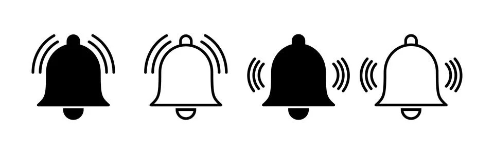 Bell icon vector. Notification sign and symbol for web site design Stock Illustration