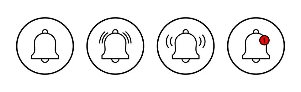 Bell icon vector. Notification sign and symbol for web site design Stock Illustration