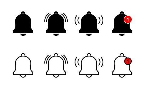 Bell icon vector. Notification sign and symbol for web site design Stock Illustration
