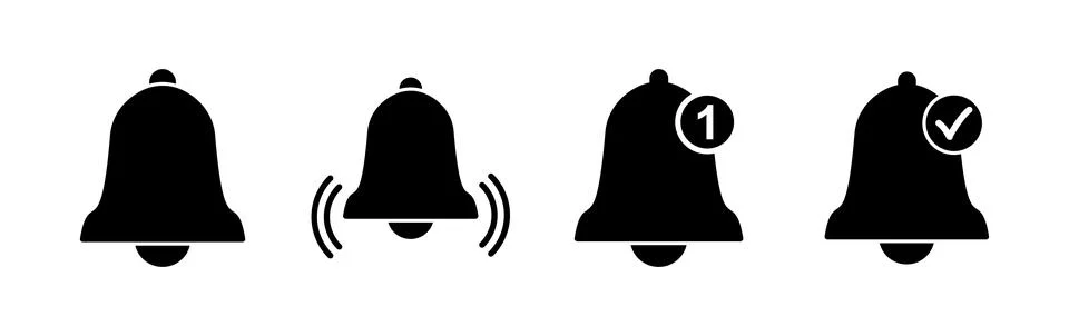 Bell Icon vector in trendy flat style isolated. Notification symbol web sit.. Stock Illustration