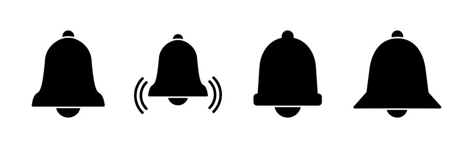 Bell Icon vector in trendy flat style isolated. Notification symbol web sit.. Stock Illustration