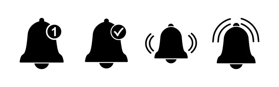 Bell Icon vector in trendy flat style isolated. Notification symbol web sit.. Stock Illustration