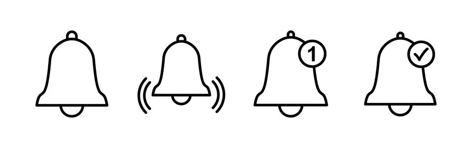 Bell Icon vector in trendy flat style isolated. Notification symbol web sit.. Stock Illustration