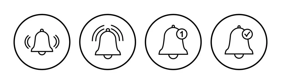 Bell Icon vector in trendy flat style isolated. Notification symbol web sit.. Stock Illustration