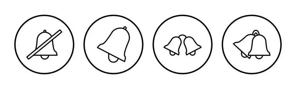 Bell Icon vector in trendy flat style isolated. Notification symbol web sit.. Stock Illustration
