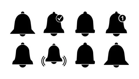 Bell Icon vector in trendy flat style isolated. Notification symbol web sit.. Stock Illustration