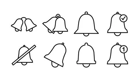 Bell Icon vector in trendy flat style isolated. Notification symbol web sit.. Stock Illustration