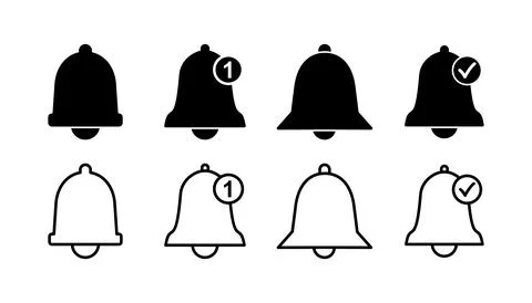 Bell Icon vector in trendy flat style isolated. Notification symbol web sit.. Stock Illustration