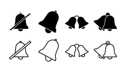 Bell Icon vector in trendy flat style isolated. Notification symbol web sit.. Stock Illustration