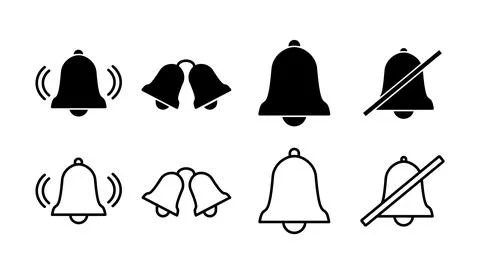 Bell Icon vector in trendy flat style isolated. Notification symbol web sit.. Stock Illustration