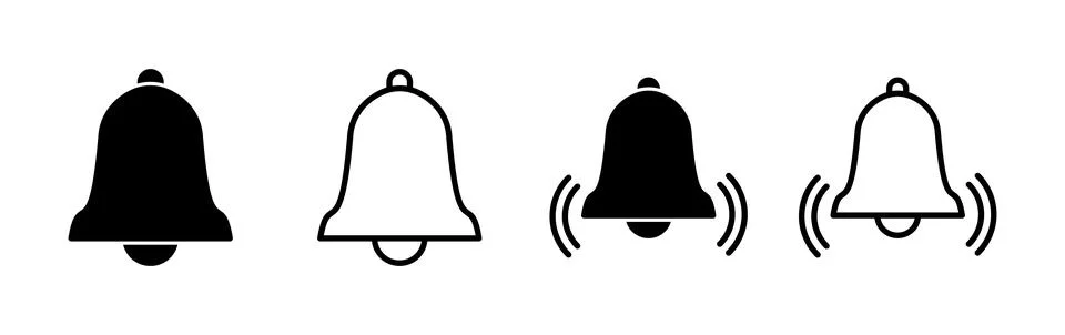 Bell Icon vector in trendy flat style isolated. Notification symbol web sit.. Stock Illustration