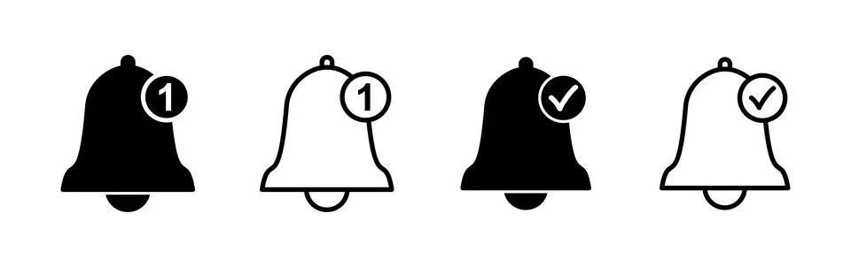 Bell Icon vector in trendy flat style isolated. Notification symbol web sit.. Stock Illustration