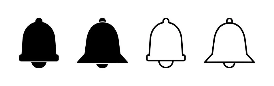 Bell Icon vector in trendy flat style isolated. Notification symbol web sit.. Stock Illustration