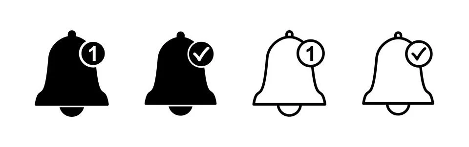 Bell Icon vector in trendy flat style isolated. Notification symbol web sit.. Stock Illustration