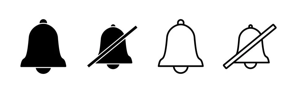 Bell Icon vector in trendy flat style isolated. Notification symbol web sit.. Stock Illustration