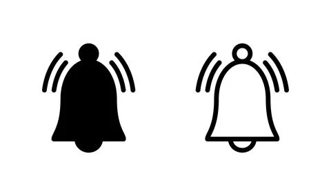 Bell Icon vector in trendy flat style isolated. Notification symbol web sit.. Stock Illustration