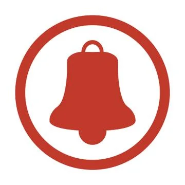 Bell icon on white background. Illustrazione stock