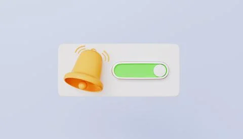 Bell icons ringing turn on notification, new update reminder concept Stock Illustration