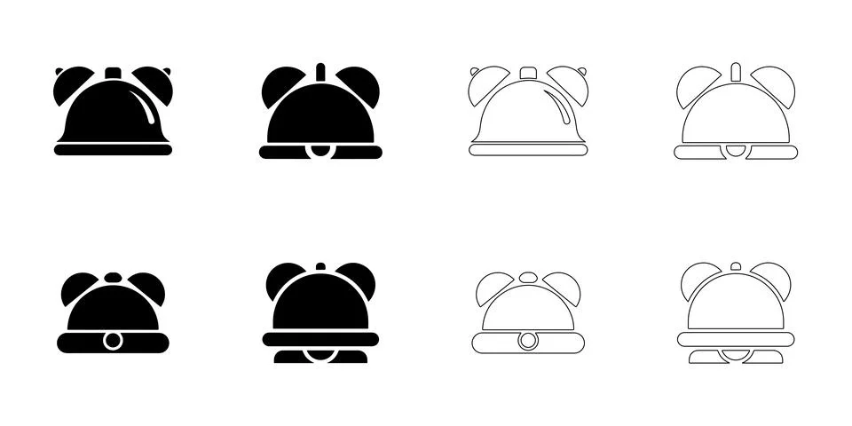 Bell icons set Stock Illustration