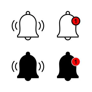 Bell Icons vector. Notification sign and symbol for web site design Stock Illustration