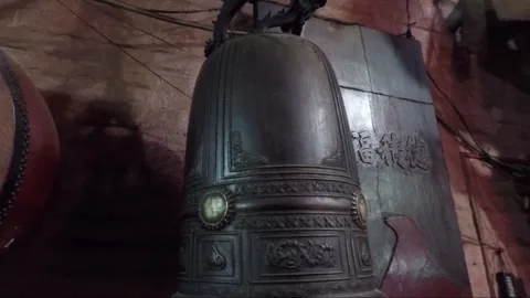Bell inside Chua Phuoc Hai Chinese Buddhist Temple, Ho Chi Minh City, Vietnam Video stock 272978328
