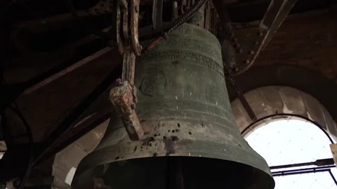 Bell. Large iron bell close-up. Video stock 284468827