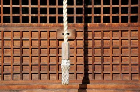Bell line in front of a Temple Stock Photos