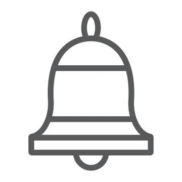 Bell line icon, ring and alert, alarm sign, vector graphics, a linear pattern on 스톡 일러스트