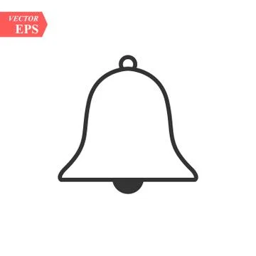 Bell line icon, Vector on white background Stock Illustration