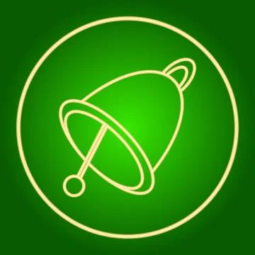 Bell in neon circle. Easter. Stock Illustration