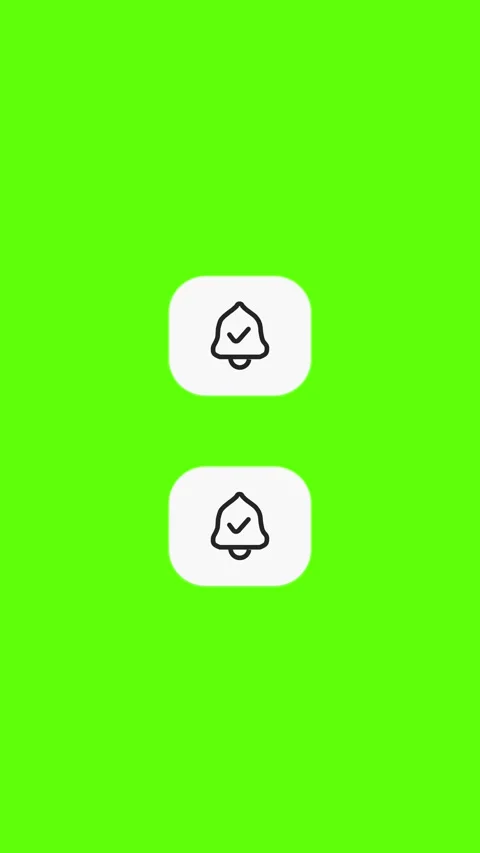 Bell Notification Animation for Vertical Videos. Green Screen 4K Video stock 323928740