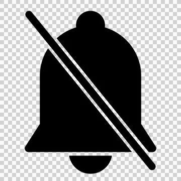 Bell notification off black silhouette icon Stock Illustration