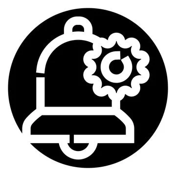 Bell notification icon controlling alert settings Illustrazione stock