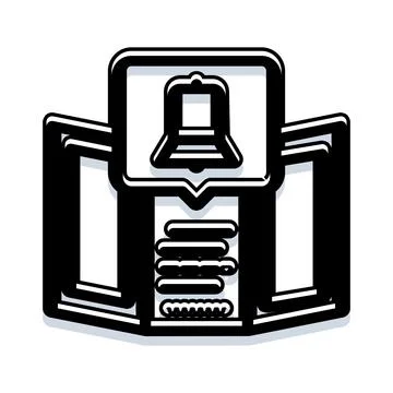 Bell notification icon on mobile app interface 스톡 일러스트