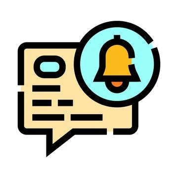 Bell notification message and alert concept Stock Illustration