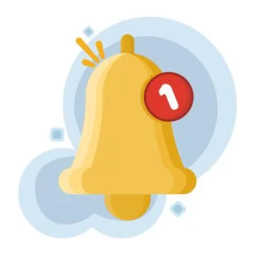 Bell Notification Pop up Concept, Number of new unopened or read notifications. Stock Illustration