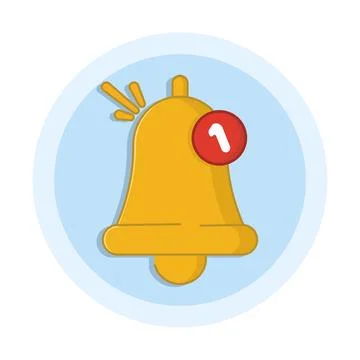 Bell Notification Pop up Concept, Number of new unopened or read notifications. Stock Illustration