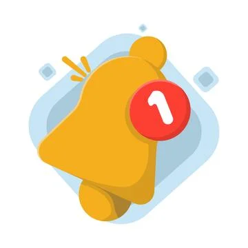 Bell Notification Pop up Concept, Number of new unopened or read notifications. Stock Illustration
