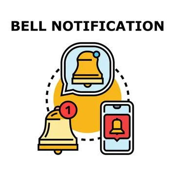 Bell notification receiving alert on mobile phone Stock Illustration