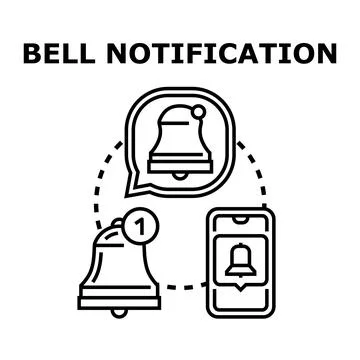 Bell notification receiving alert on mobile phone Stock Illustration