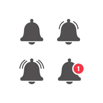 Bell notification sign set on a white background. Vector illustration EPS 10 Stock Illustration