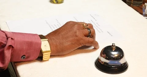 Bell on the office Table Stock Footage 88451882