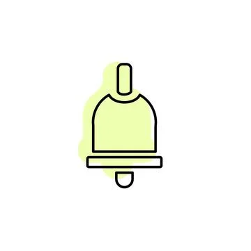 Bell outline with color shadow vector icon in education set Stock Illustration