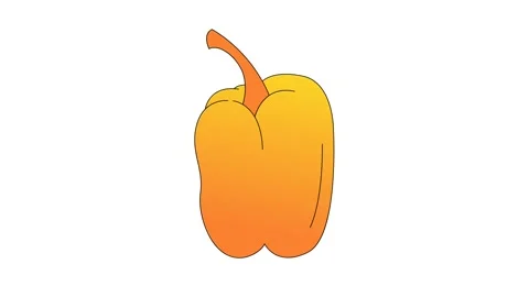 Bell pepper changes colors (gradient), 2d 4k seamless loop animation Stock Footage 246489502