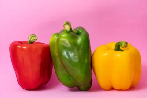 Bell pepper on color background Fotos Stock