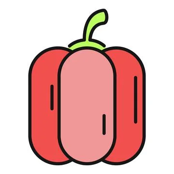 Bell pepper colored line icon vector illustration Stock Illustration