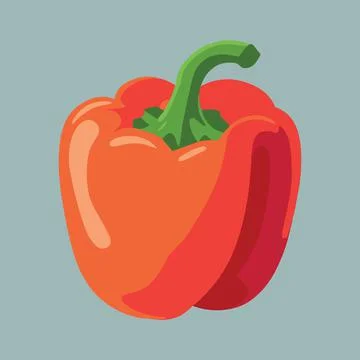 Bell pepper flat vector illustration, healthy vegetable plant isolated. Illustrazione stock